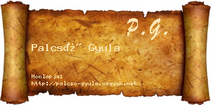 Palcsó Gyula névjegykártya